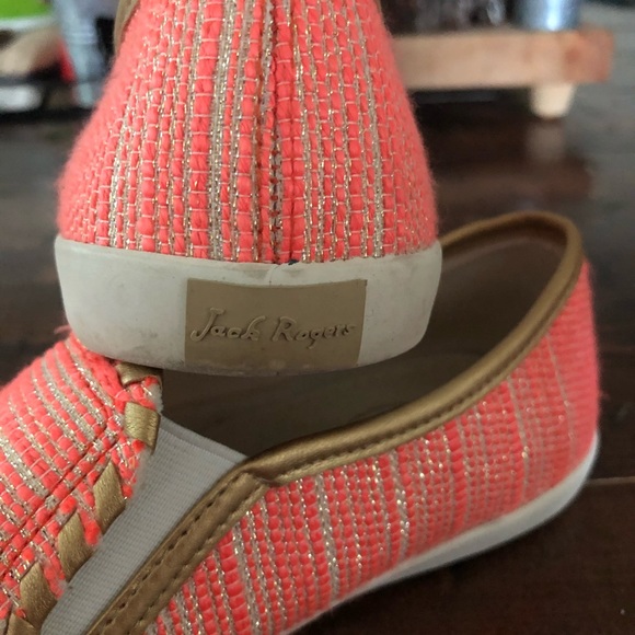 Jack Rogers orange and gold slip-on shoe. - Picture 3 of 3
